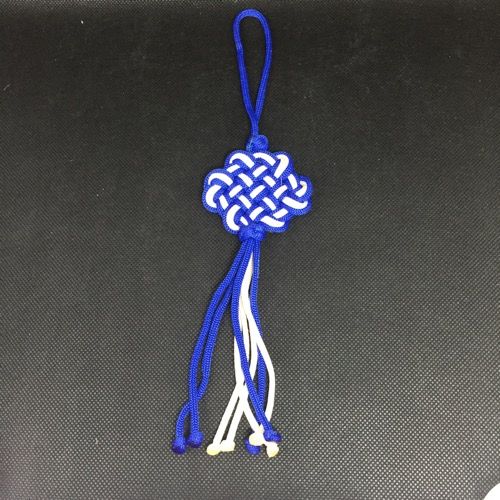Infinity knot suspension blue