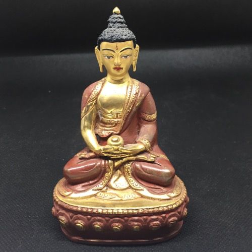 Bouddha Amitabha en laiton doré